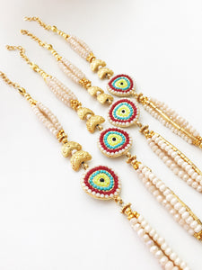 Seed Beads Bracelet, Evil Eye Bracelet, Chain Bracelet - Evileyefavor