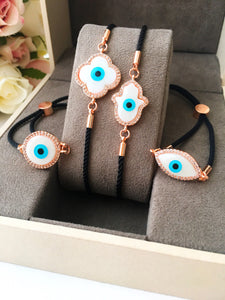 Evil Eye Jewelry, Mother of Pearl Bracelet, Adjustable Bracelet - Evileyefavor