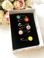 Evil eye safety pin, unique baby shower favors, baby boy pins, evil eye pins, evil eye stroller pin, baby gift box, birth gift, baby girl - Evileyefavor