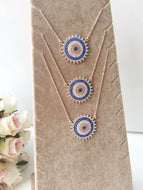 Evil eye necklace, rose gold necklace, evil eye jewelry, zirconia necklace - Evileyefavor