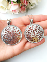 Family tree necklace, silver tree of life necklace, tree of life charm necklace - Evileyefavor