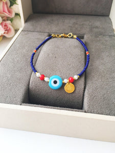 Evil Eye Bracelet, Seed Beads Bracelet - Evileyefavor