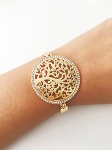 Tree of Life Bracelet, Elegant Charm Bracelet Rose Gold Silver - Evileyefavor