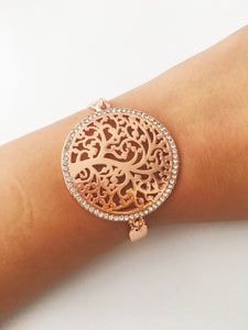Tree of Life Bracelet, Elegant Charm Bracelet Rose Gold Silver - Evileyefavor