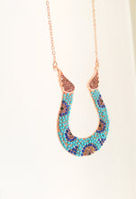 Horseshoe necklace, evil eye necklace, turquoise horseshoe necklace, rose gold horseshoe - Evileyefavor