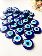 Blue evil eye charm beads, evil eye charm without hole, glass evil eye beads - Evileyefavor