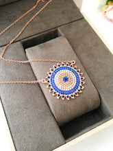 Evil eye necklace, rose gold necklace, evil eye jewelry, zirconia necklace - Evileyefavor