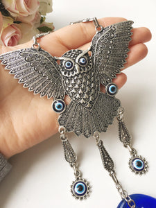 Large Owl Evil Eye Wall Hanging - Evileyefavor