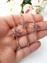 Rose Gold Star Bracelet, Rainbow Zircon Bracelet - Evileyefavor