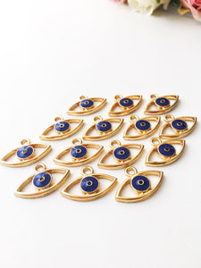 2 pcs blue evil eye charm, evil eye pendant, mal de ojo, evil eye necklace charm - Evileyefavor
