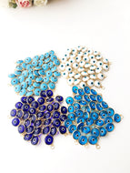 Gold evil eye charm, blue evil eye beads, glass evil eye charms, turkish evil eye, evil eye necklace charm, diy jewelry bead, nazar boncuk - Evileyefavor