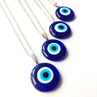 Evil eye necklace, blue evil eye bead, evil eye charm necklace, nazar boncuk - Evileyefavor