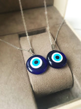 Evil eye necklace, blue evil eye bead, evil eye charm necklace, nazar boncuk - Evileyefavor