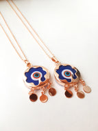Blue evil eye necklace, murano necklace, evil eye charm, murano glass evil eye - Evileyefavor