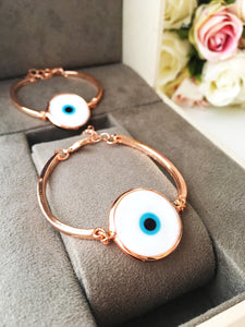 Murano Evil Eye Bracelet, Leather Baguette Bracelet - Evileyefavor