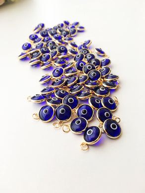 Evil eye charm | blue evil eye beads | glass evil eye charms | evil eye beads connectors | turkish evil eye jewelry | evil eye necklace - Evileyefavor