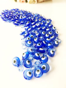 10 pcs Baby shower favors, evil eye charm, glass evil eye beads, blue evil eye - Evileyefavor