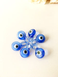 10 pcs Baby shower favors, evil eye charm, glass evil eye beads, blue evil eye - Evileyefavor