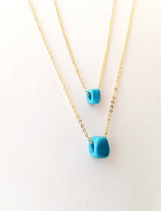 Turquoise charm necklace, dreadlock glass bead, large hole charm necklace - Evileyefavor