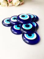 Nazar boncuk, 2 pcs evil eye beads with no hole, evil eye home decor, blue glass evil eye bead, greek evil eye, ojo turco bead, malocchio - Evileyefavor