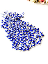 Blue evil eye charm 10 pcs, silver evil eye charm, evil eye necklace charm - Evileyefavor