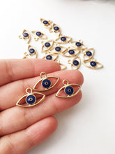 2 pcs blue evil eye charm, evil eye pendant, mal de ojo, evil eye necklace charm - Evileyefavor