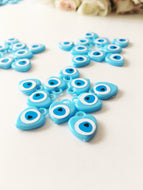 100 pcs Turquoise evil eye charm, blue evil eye resin beads, unique wedding favors - Evileyefavor
