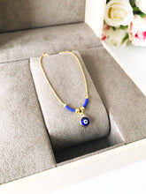 Minimal Evil Eye Bracelet, Blue Evil Eye Bracelet, Gold Chain Bracelet - Evileyefavor