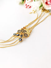 Hamsa Evil Eye Bracelet, Gold Chain Bracelet, Greek Jewelry - Evileyefavor