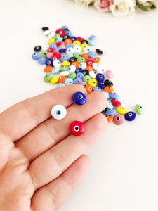 Rainbow Evil Eye Cabochons, Evil Eye Glass Cabs, DIY Jewelry Supplies - Evileyefavor