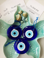 3 Pcs large evil eye beads 7cm, glass evil eye beads for home decor - Evileyefavor
