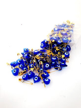 10 pcs glass evil eye beads - tiny evil eye safety pins - nazar boncuk - Evileyefavor