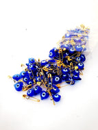 10 pcs glass evil eye beads - tiny evil eye safety pins - nazar boncuk - Evileyefavor