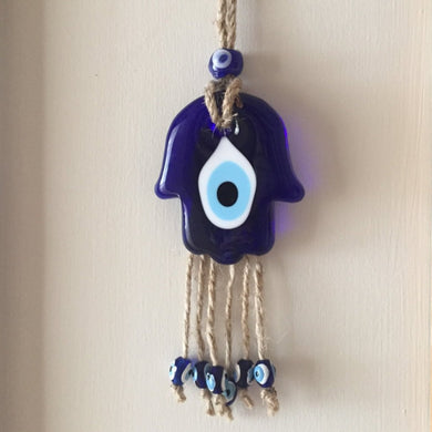 Glass Hamsa Evil Eye Home Decor - Evileyefavor