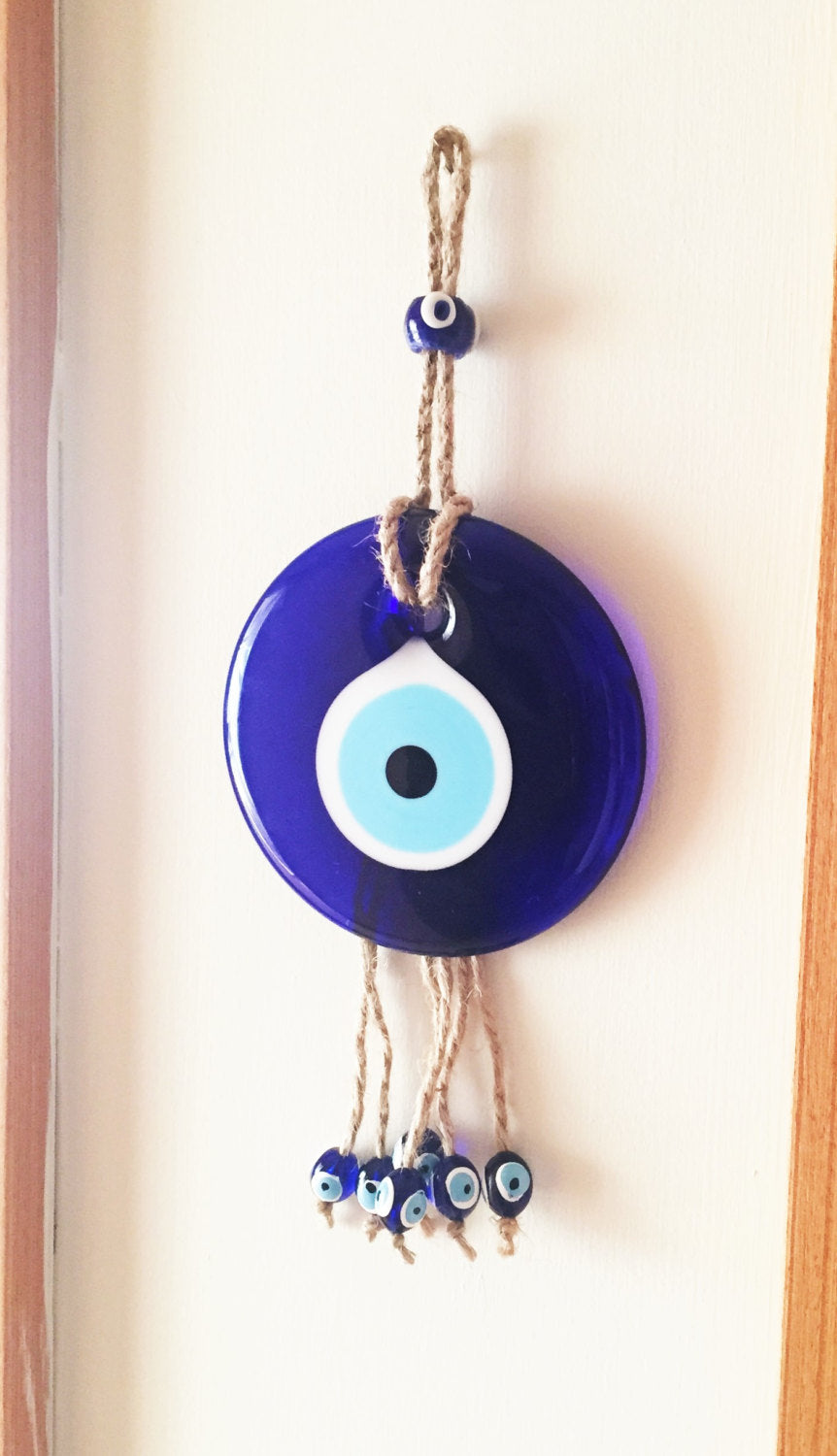 Handmade Nazar Boncuk Boncugu Turkish Blue Evil Eye Wall Hanging