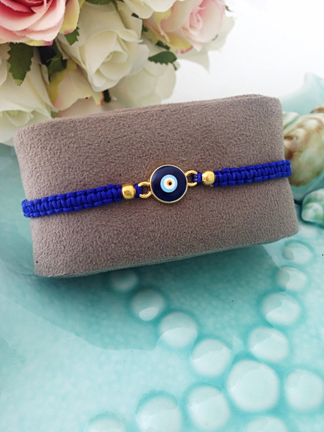 Blue Evil Eye Bracelet, Blue String Bracelet - Evileyefavor