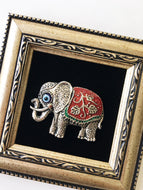 Red Elephant Frame Wall Hanging - Evileyefavor