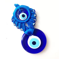 Blue Macrame Wall Hanging - Evileyefavor
