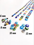 Mixed color evil eye 6mm to 12mm - flat glass beads - evil eye set of 30 to 55 beads - Flat evil eye - Greek evil eye - diy jewelry supplies - Evileyefavor