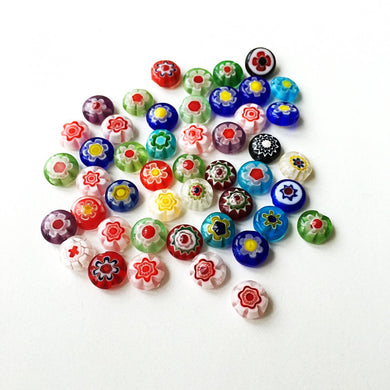 Mixed color evil eye 8mm 10mm - flat glass beads - evil eye set of 35-45 beads - Flat evil eye - Greek evil eye - diy jewelry supplies - Evileyefavor