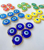 22mm glass evil eye charms, evil eye jewelry supplies - Evileyefavor