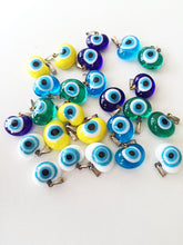 5 pcs glass evil eye charms, translucent opaque evil eye pendants - Evileyefavor