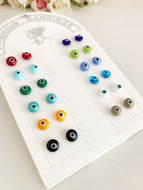Glass Evil Eye Stud Earrings - Evileyefavor