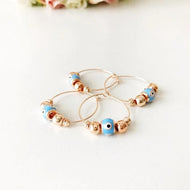 Evil Eye Turquoise Hoop Earrings - Evileyefavor