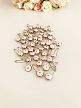 Pink evil eye safety pin BULK - Evileyefavor