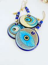 Patterned Evil Eye Wall Hanging, Painted Evil Eye Home Decor, Small Evil Eye