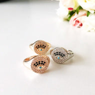 Zirconia Evil Eye Ring - Evileyefavor
