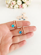 Adjustable evil eye charm ring - Evileyefavor