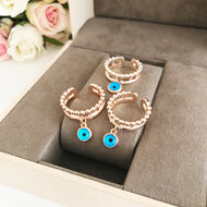 Greek Evil Eye Charm Ring - Evileyefavor