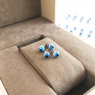 Glass Evil Eye Stud Earrings - Evileyefavor